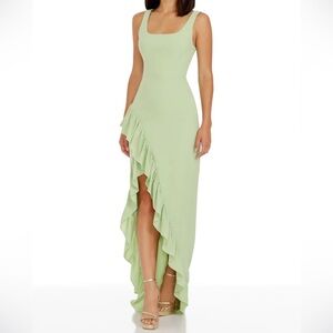 🆕 🌿Dress the Population XXL Mint Green Asymmetrical Maxi Wedding Evening Gown🌿